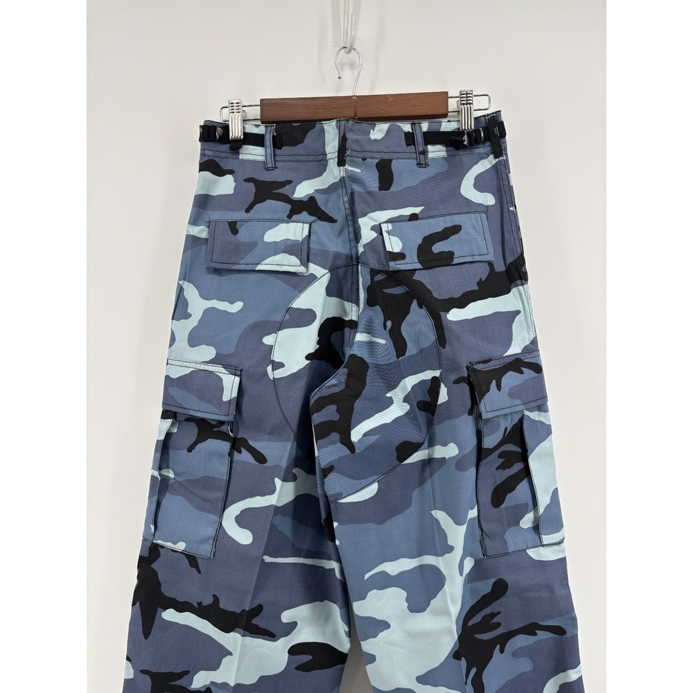 Combat Trousers Cargo Pants Mens Sky Blue Camouflage Small Regular New Old Stock